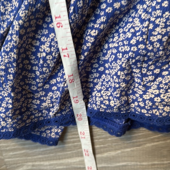 Free People Britnee  Floral Cropped Peplum Smocked Puff Sleeve Top Large - Picture 10 of 10